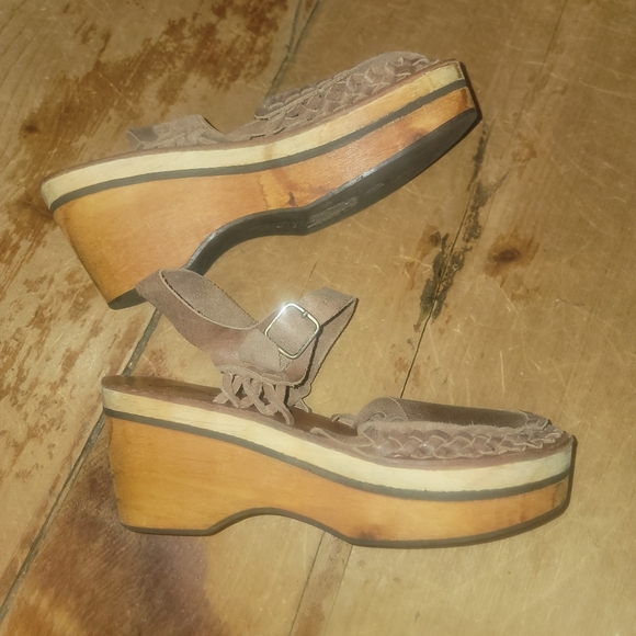 Free People Magnolia Slope Wooden Clogs platform wedge sandals shoes boho Hippie - Picture 15 of 16